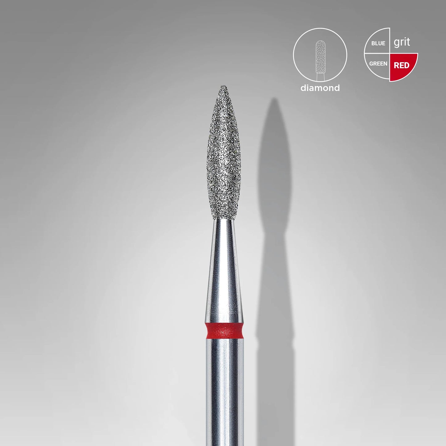 Staleks Pro® Diamond nail drill bit pointed flame red EXPERT head diameter 2,1 mm
